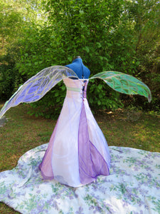 Extra Large Adult Sized Iridescent Celophane Goddess Themed Fairy Wings for Cosplay or Costumes
