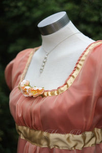Empire gown ball Jane Austen peach blossom Regency dress