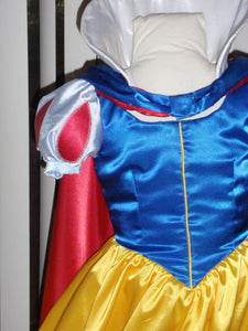 Snow White Princess Costume Once Upon A Time Dress Gown for Girls w/ Sleeve Options