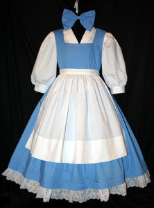 Blue CHILD Dress Cosplay Costume Size w Bow MOM2RTK BELLE Provincial Village Costume