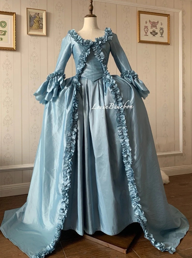 Women's Marie Antoinette Dress S Blue at  Women's Clothing